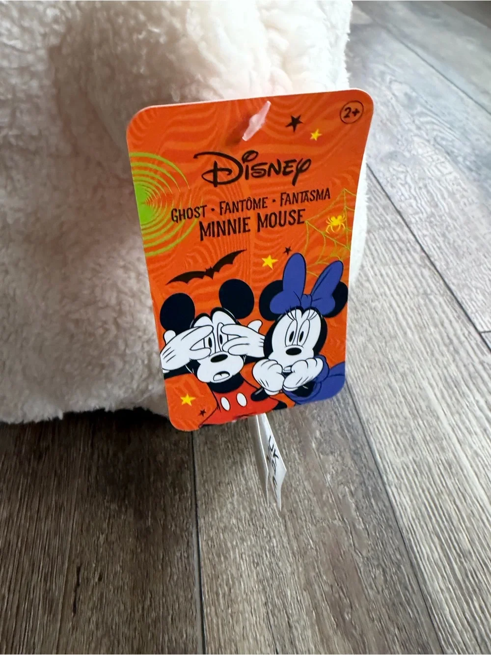 Halloween Minnie Mouse Ghost stuffed Pillow with Pink Polka Dot Bow -